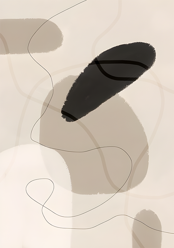 Poster astratti tonalità e forme beige - TenStickers
