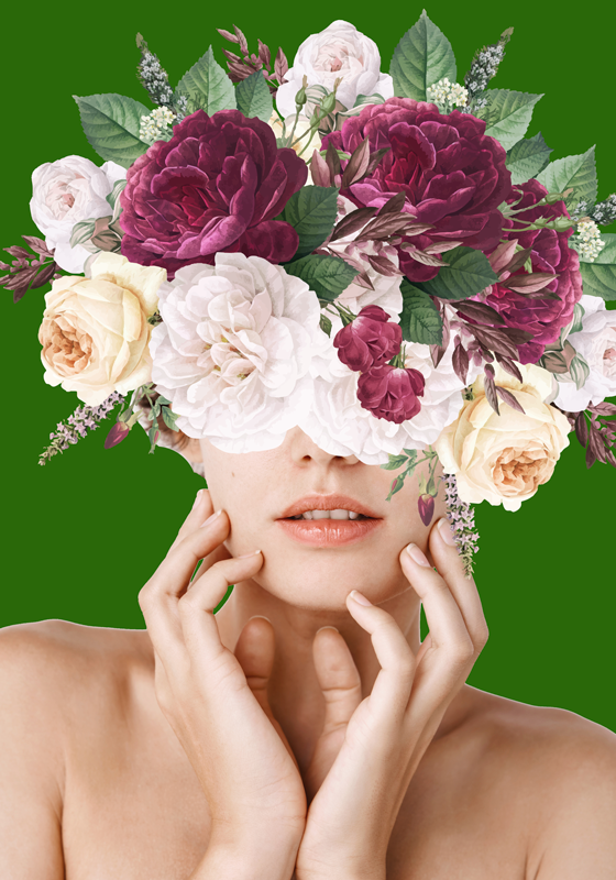 Poster a tema floreale donna floreale - TenStickers
