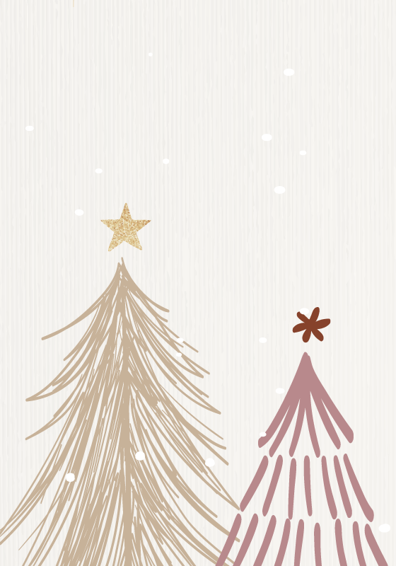 Poster di babbo natale albero di natale minimalista - TenStickers