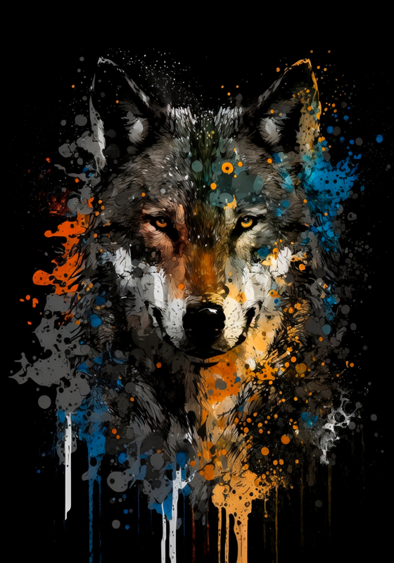 Poster artistici quadro di lupo - TenStickers