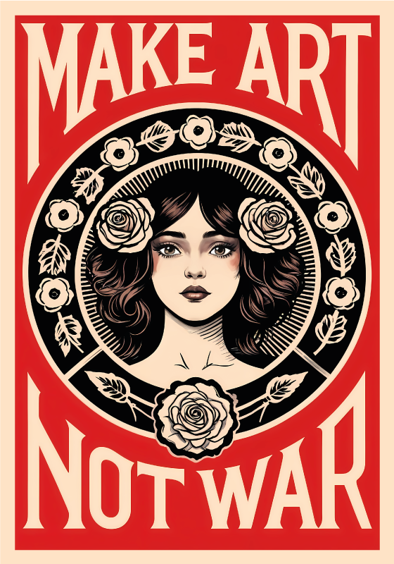 Poster artistici crea arte non guerra - TenStickers