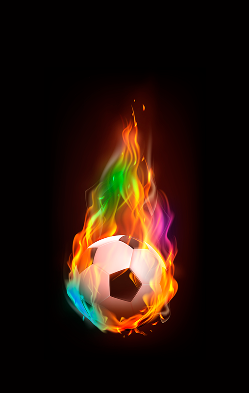 Poster calcio palla di fuoco multicolore - TenStickers