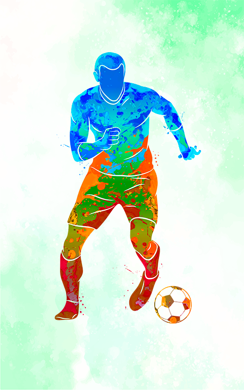 Poster calcio giocatore acquerello - TenStickers