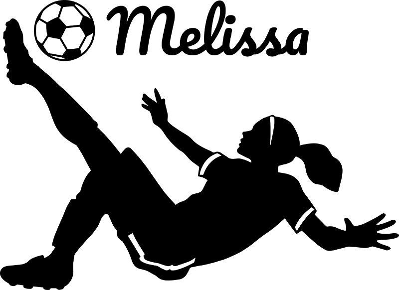 Poster calcio vinile donna calciatrice personalizzabile - TenStickers