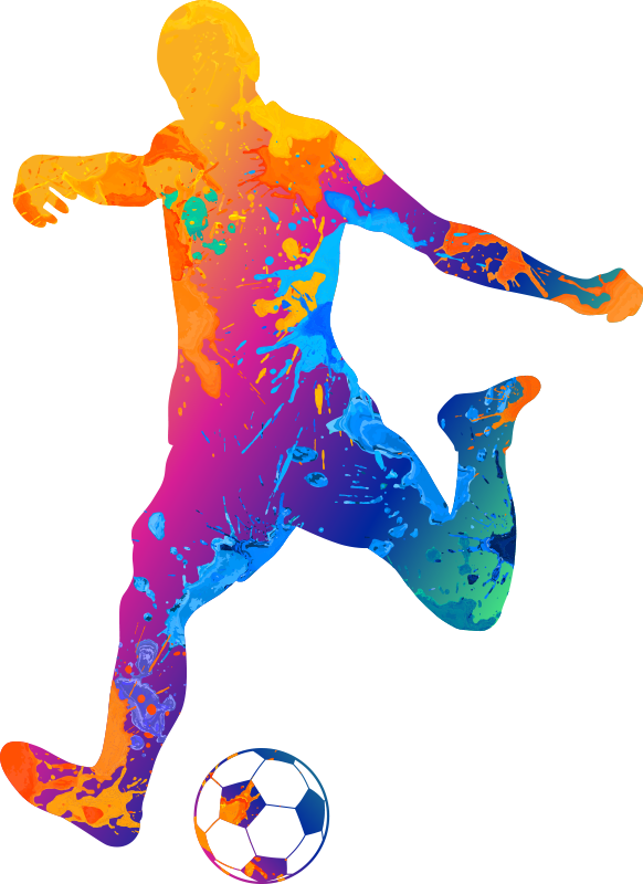 Poster calcio schizzi di vernice - TenStickers