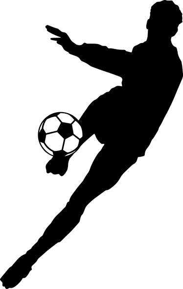 Poster calcio vinile siluetta calciatore che calcia - TenStickers