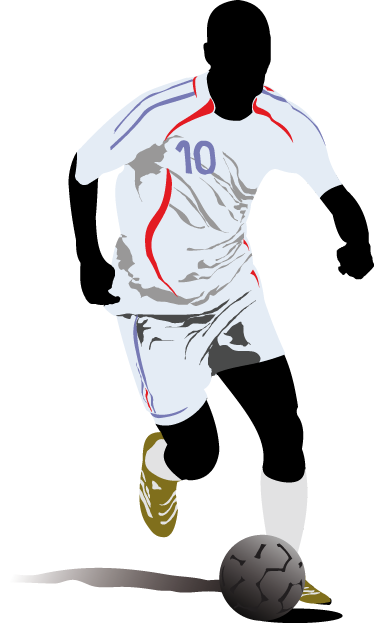 Poster calcio adesivo decorativo calciatore in corsa - TenStickers