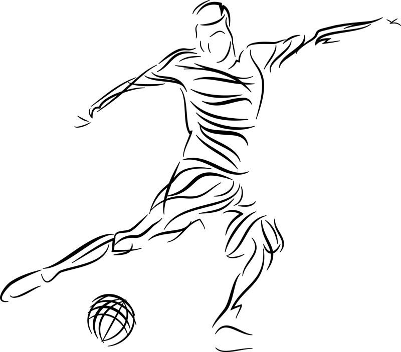 Poster calcio calciatore astratto - TenStickers