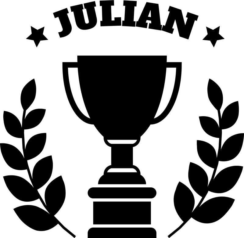 Poster calcio trofeo con nome - TenStickers