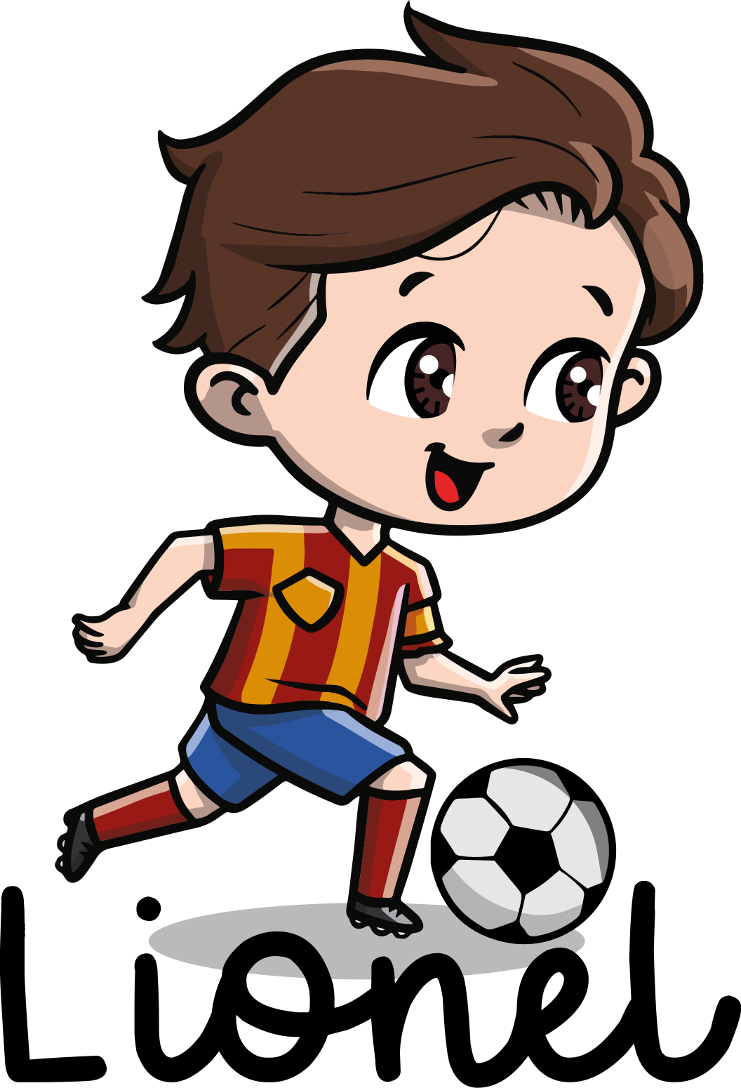 Poster calcio giocatore di calcio bambino con nome - TenStickers