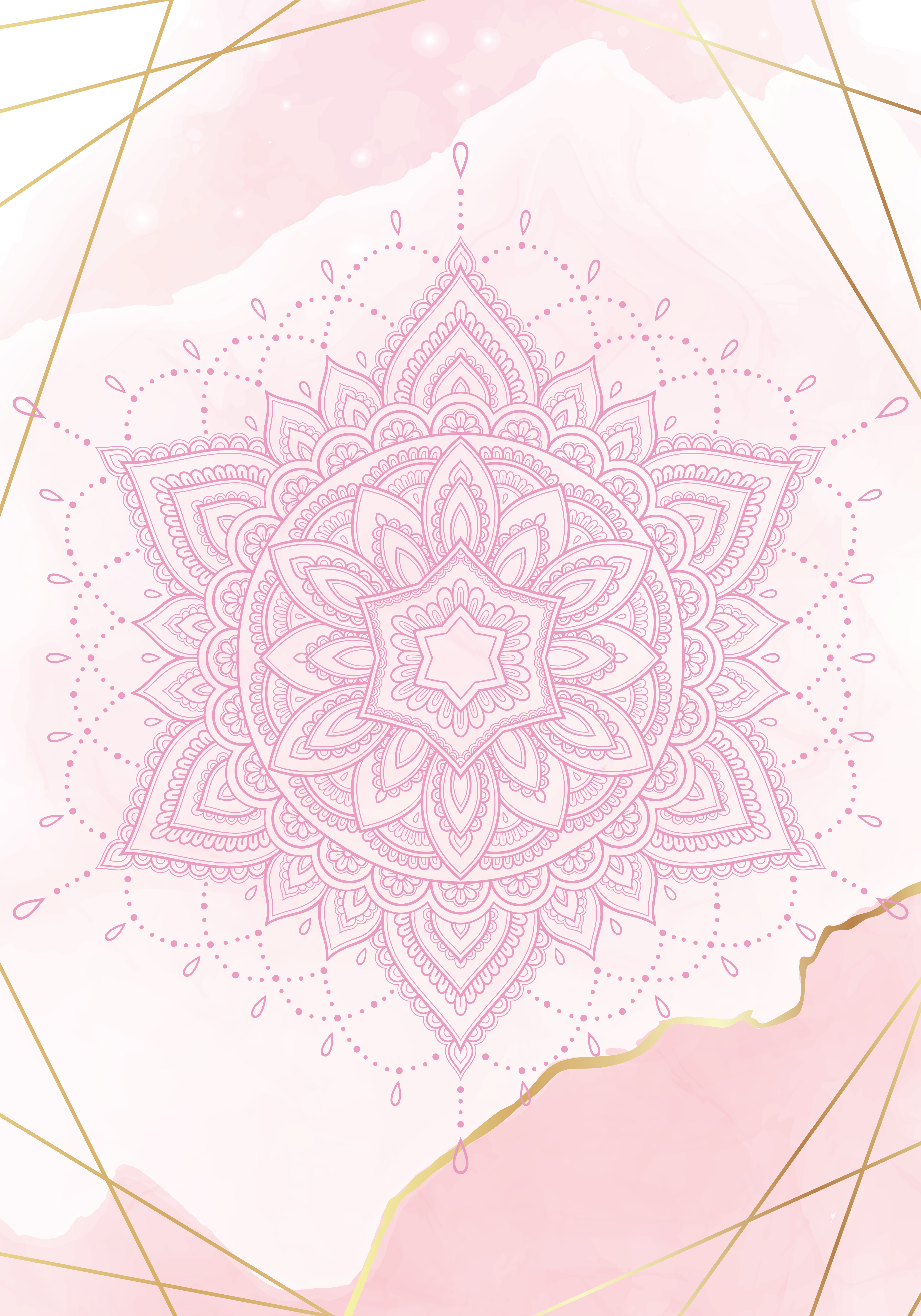 Poster spirituali mandala acquerello rosa - TenStickers