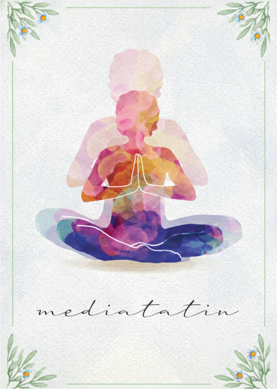 Poster spirituali silhouette di meditazione - TenStickers