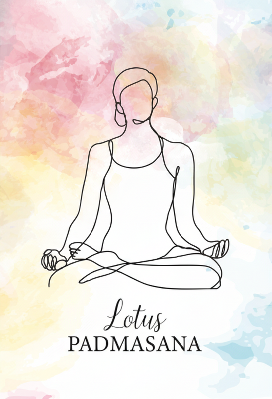 Poster spirituali pose di meditazione lineari - TenStickers