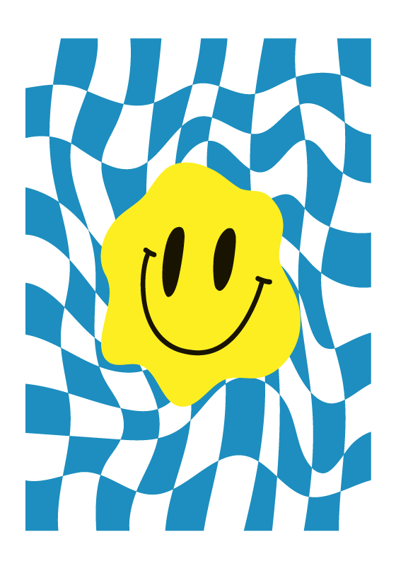 Poster con smile stile groovy - TenStickers