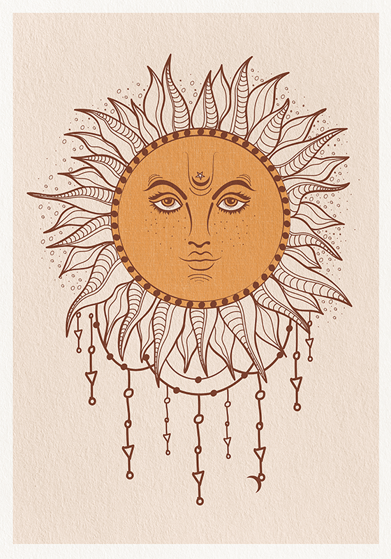Poster con il sole giallo - TenStickers