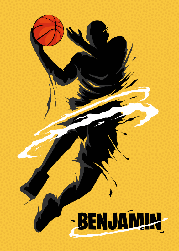 Poster di basket e nome personalizzabile - TenStickers