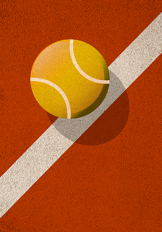 Poster tema tennis con pallina - TenStickers