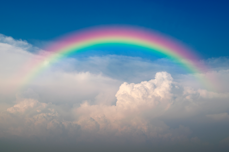 Poster con arcobaleno e nuvole - TenStickers