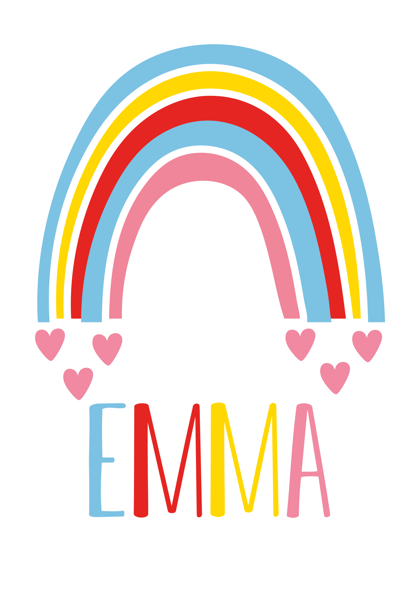 Poster con arcobaleno e nome personalizzabile - TenStickers