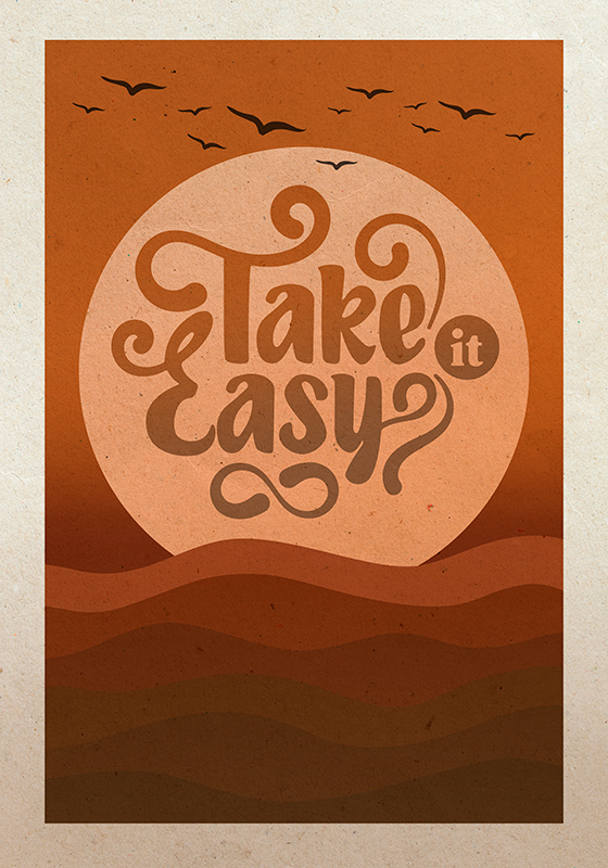 Poster motivazionale con "Take it easy" - TenStickers