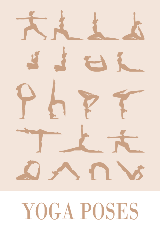 Poster con le pose dello yoga - TenStickers