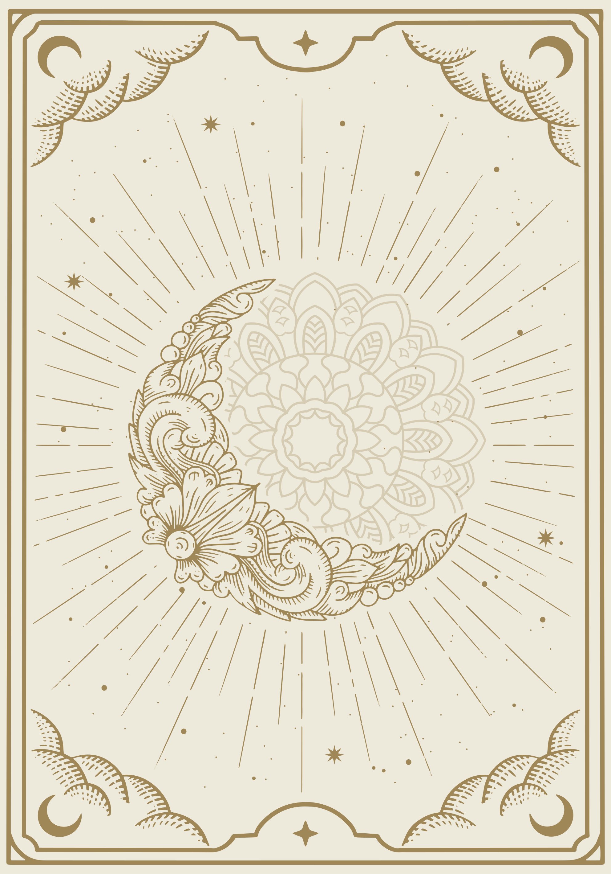 Poster con luna stile mandala - TenStickers