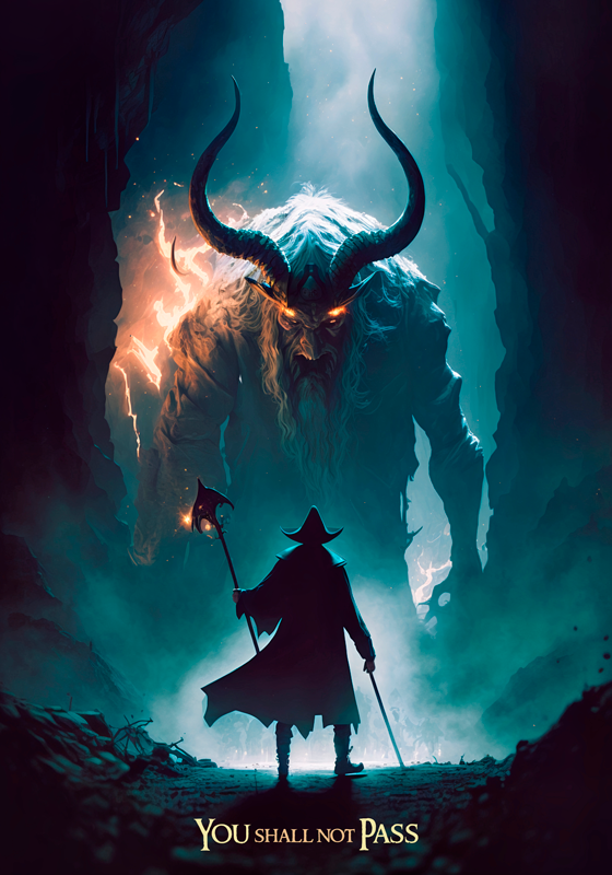 Poster con personaggi fantasy e frase - TenStickers