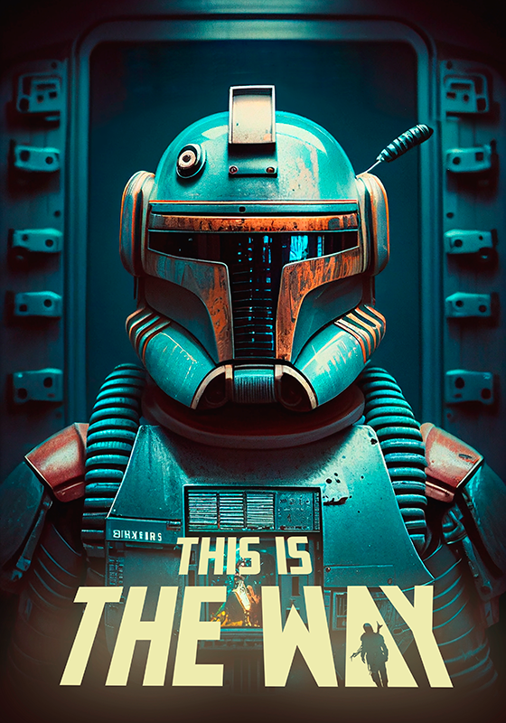 Poster con personaggio spaziale e scritta - TenStickers