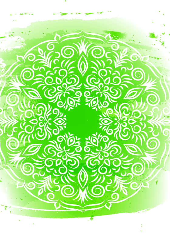 Poster con mandala di colore verde - TenStickers