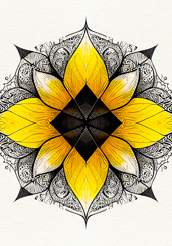 Poster con mandala e fiore - TenStickers