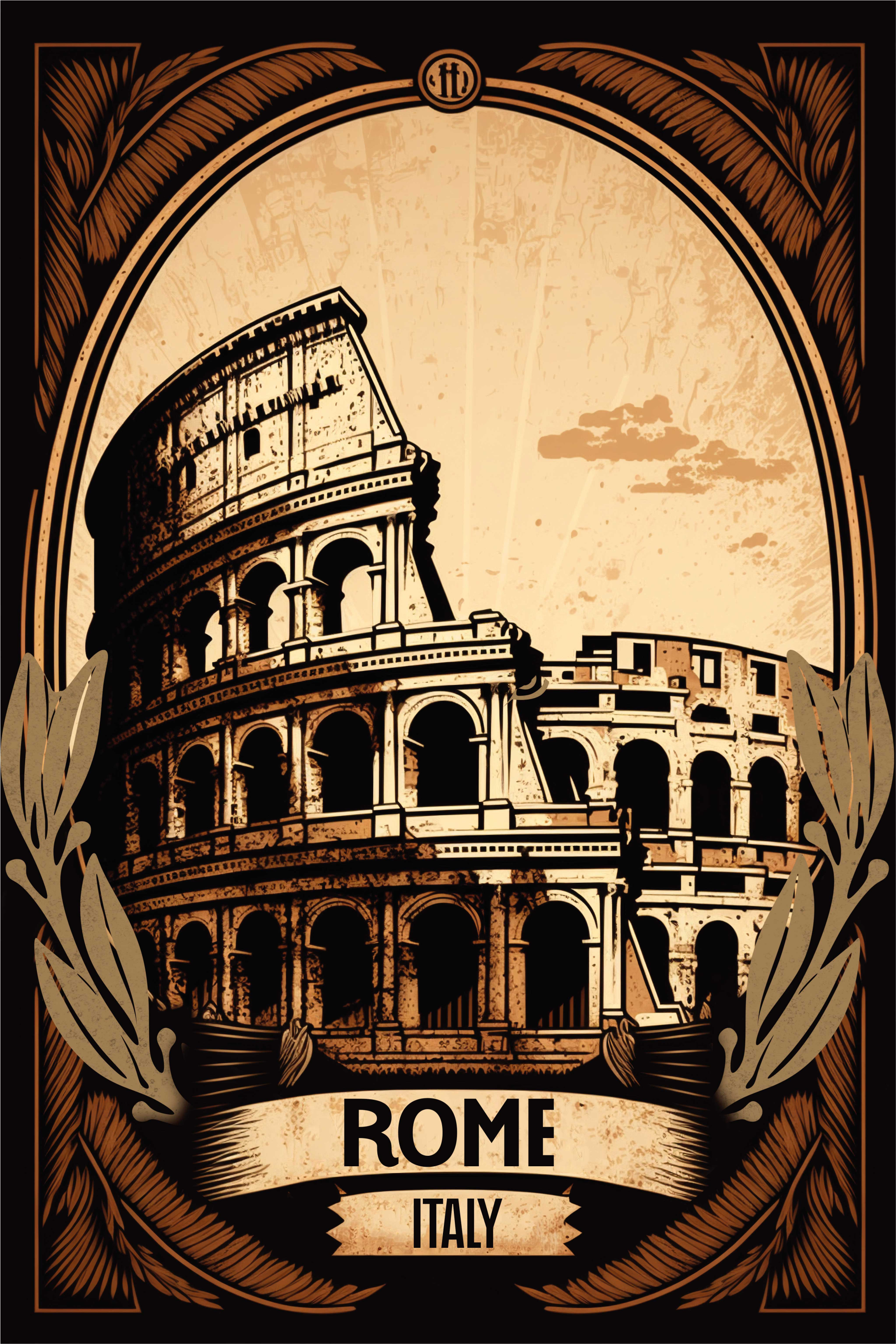 Poster con Colosseo stile vintage - TenStickers