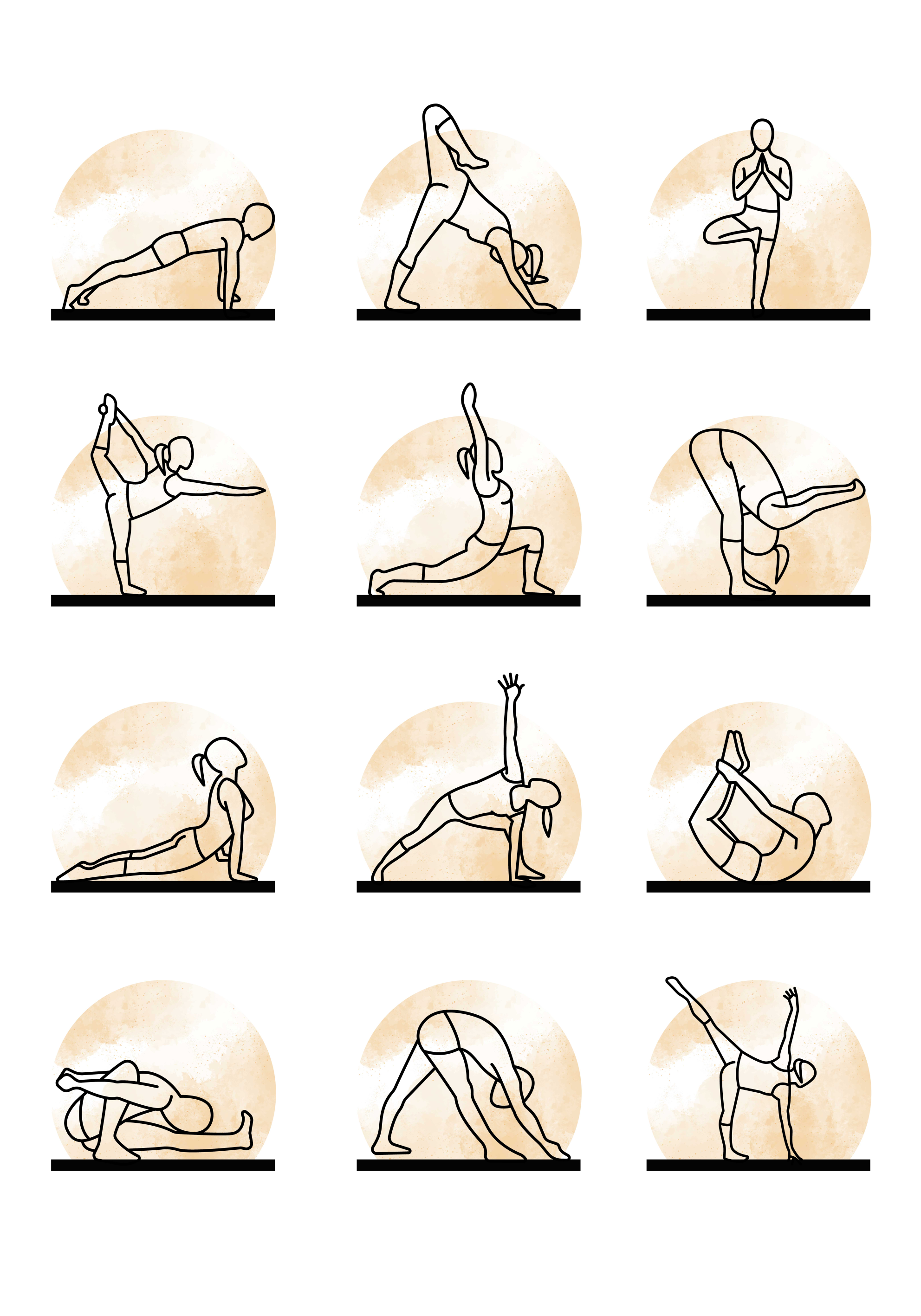 Poster la posizioni di yoga - TenStickers