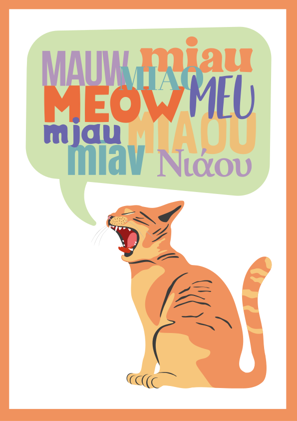 Poster con gatto e suono miagolio - TenStickers
