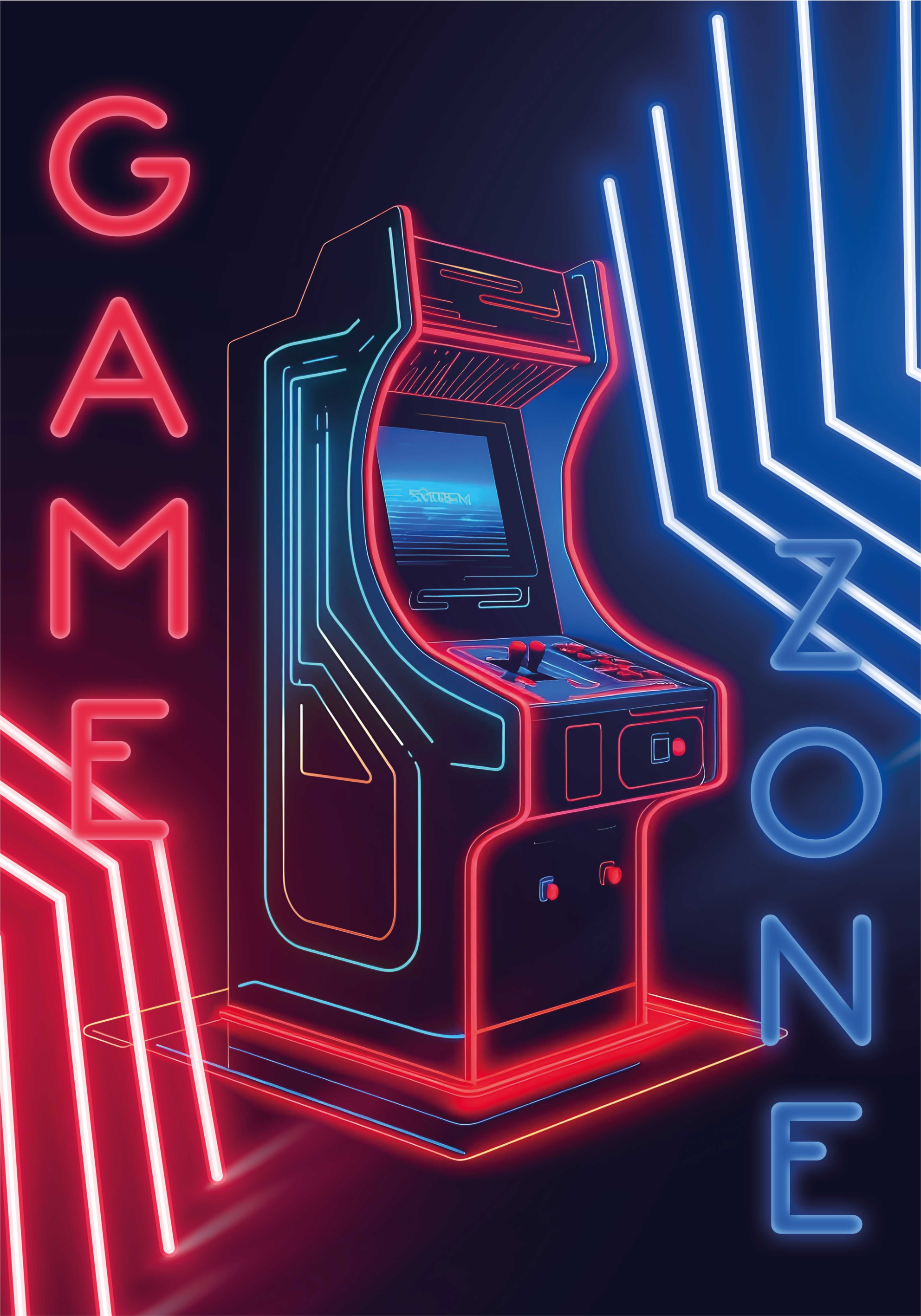 Poster camera ragazzi zona di gioco al neon - TenStickers