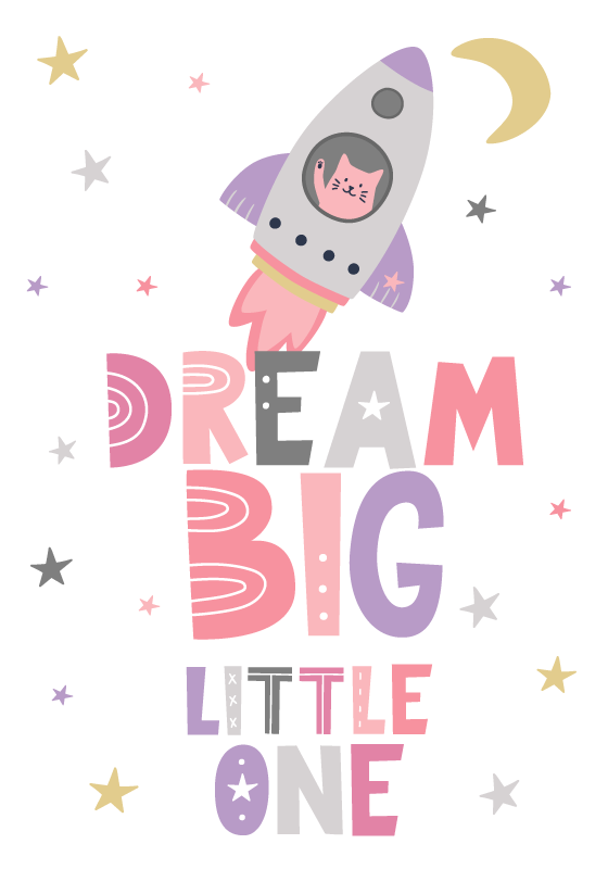Poster cameretta Dream Big little one - TenStickers