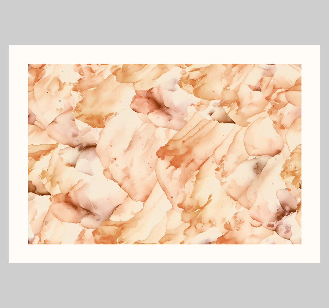 Poster astratto acquerello con cornice bianca - TenStickers