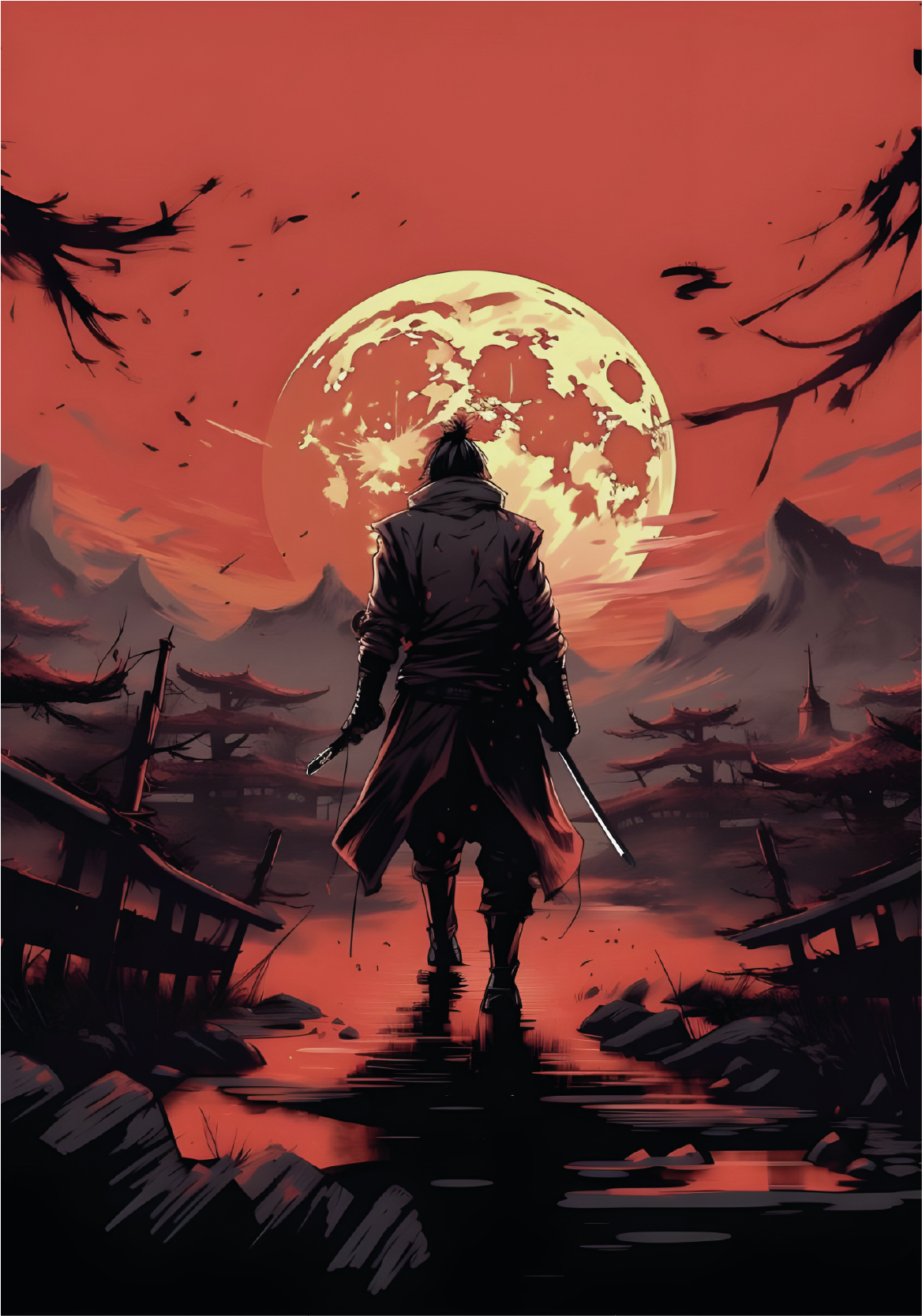 Poster adolescenti sagoma del guerriero anime - TenStickers