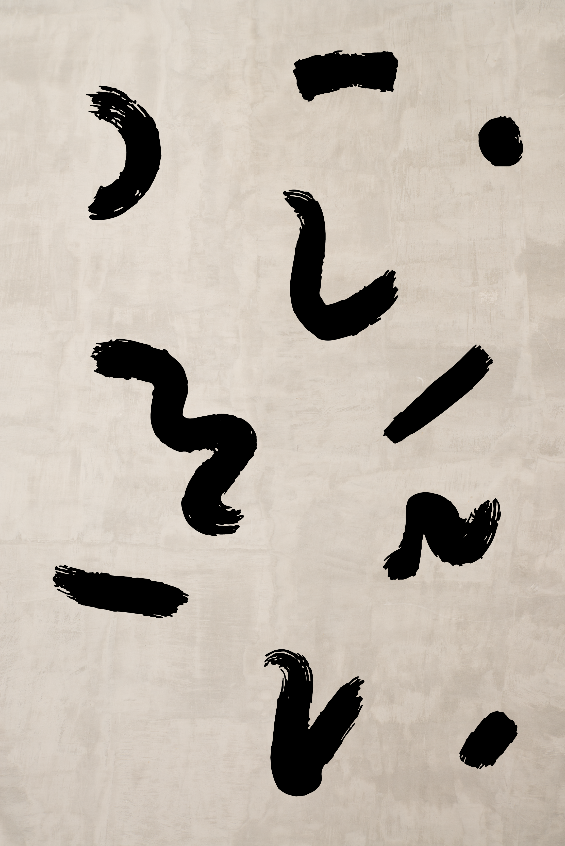 Poster nordico forme di pennello in nero - TenStickers