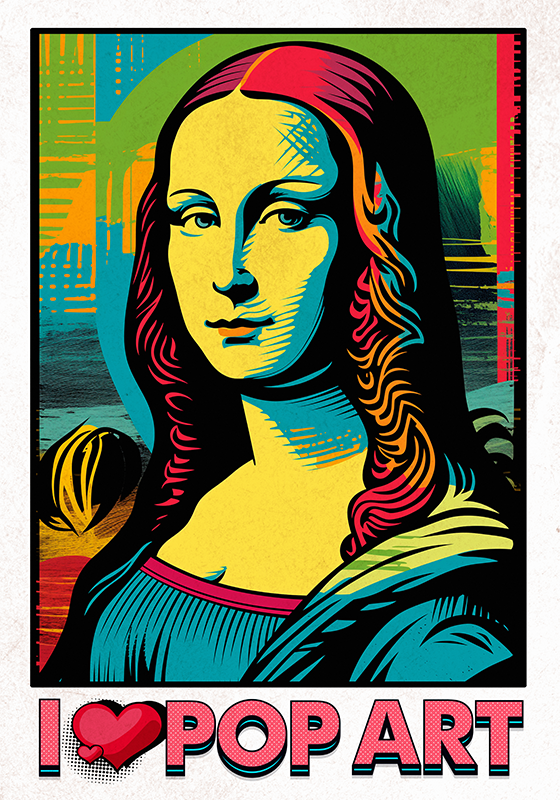 Poster pop art gioconda colorata - TenStickers