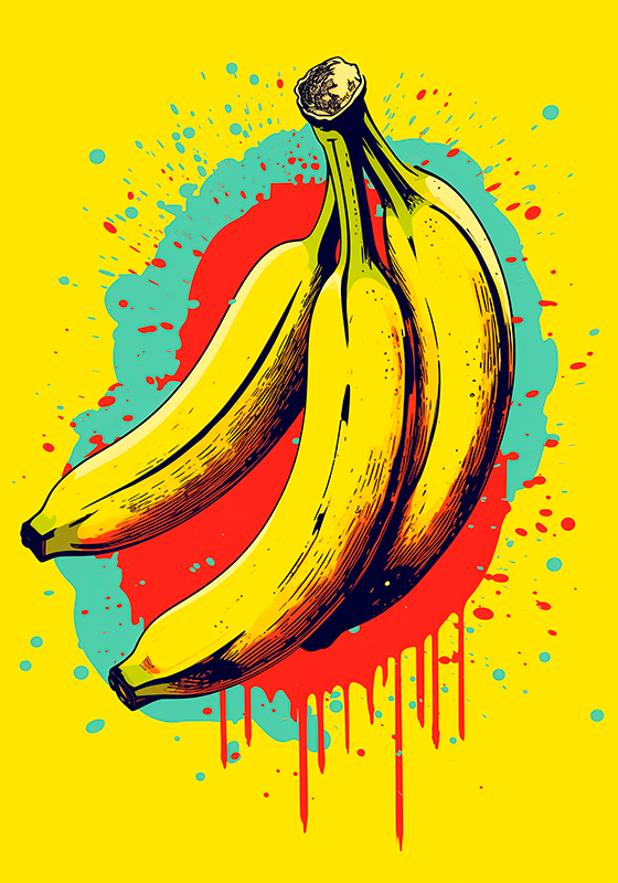 Poster pop art tre banane - TenStickers