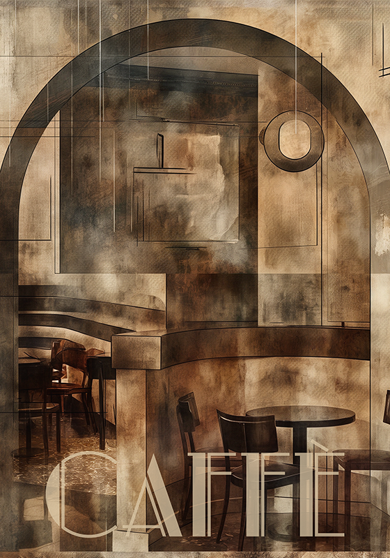 Poster art déco caffè - TenStickers