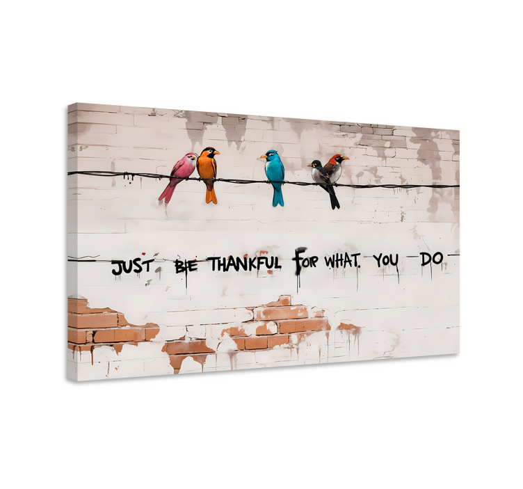 Dipinto arte uccelli seduti - TenStickers