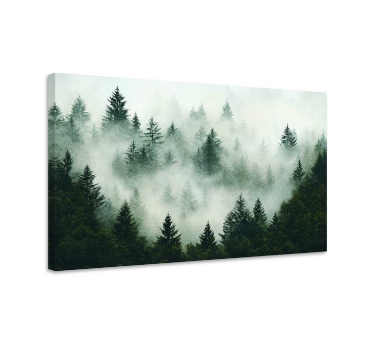 Quadro paesaggio foresta nebbiosa - TenStickers