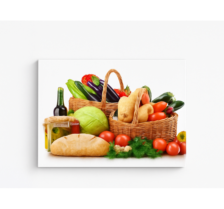Quadro cucina verdure in un cestino - TenStickers