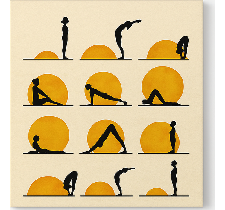 Quadri sportivi posizioni yoga del sole - TenStickers
