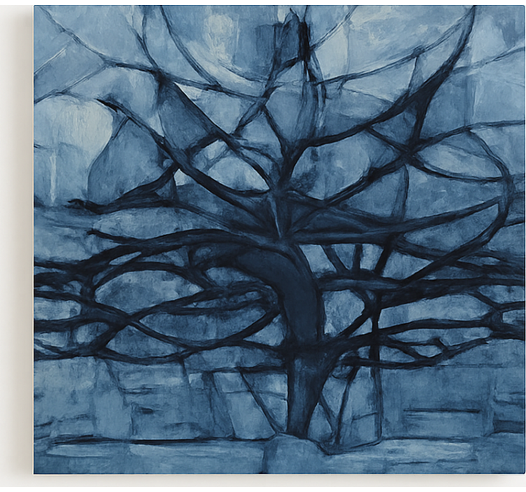 Quadro con alberi design in tonalità di grigio - TenStickers