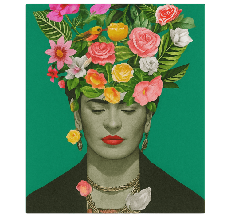 Dipinto arte frida kahlo fiori colorati - TenStickers