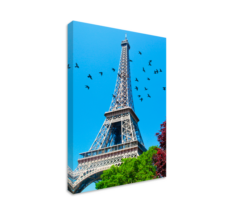 Quadro città e paesi volo uccelli torre eiffel - TenStickers