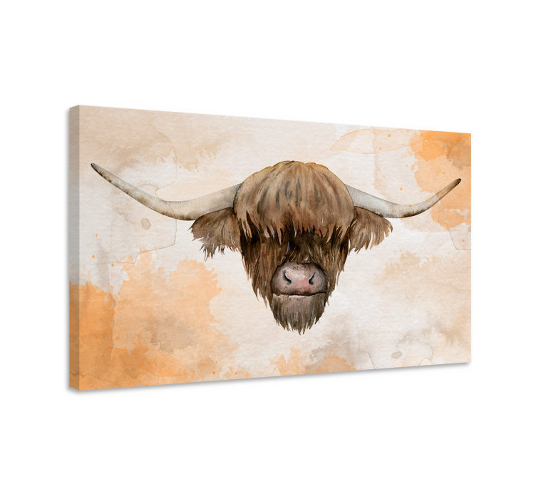 Quadro con animali e insetti ritratto di highland cattle - TenStickers