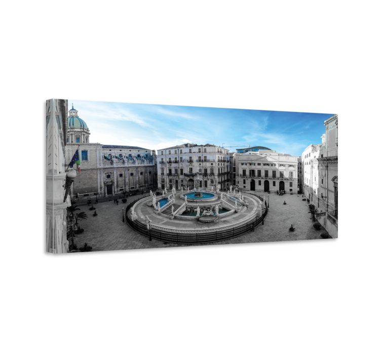 Quadro città e paesi piazza fontana di palermo - TenStickers